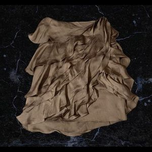 Ralph Lauren black label silk ruffle bronze Skirt